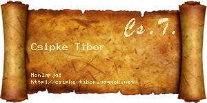 Csipke Tibor névjegykártya